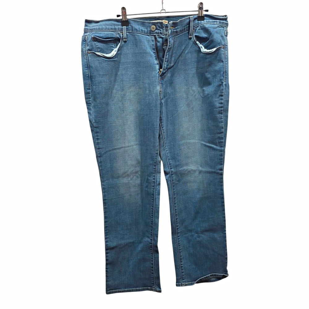 Levi's 505 Straight Jeans Womens 16 Medium Wash Stretch Denim Classic Style Blue